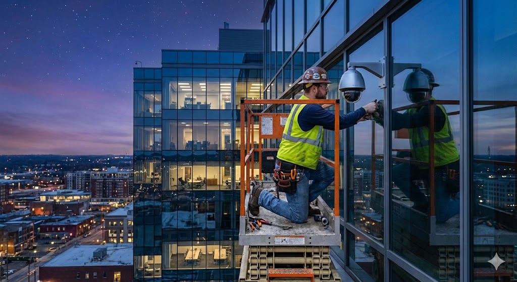 Installateur de vidéosurveillance en intervention à Genève